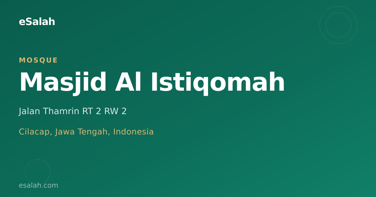 Musholla Istiqomah: Tempat Ibadah yang Menginspirasi di Cilacap
